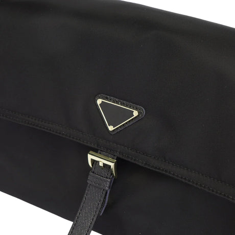 BAMEI Water-Resistant Ballistic Nylon Messenger Bag with Leather Buckle - Black