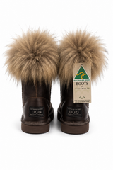 Australian Leather Ugg Fur Short Uggs - Chocolate - AU6