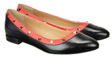 Bosccolo Womens Ballerina - Black / Coral