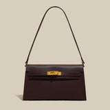 Camille Palm-Grain Calfskin Shoulder Bag - Maroon