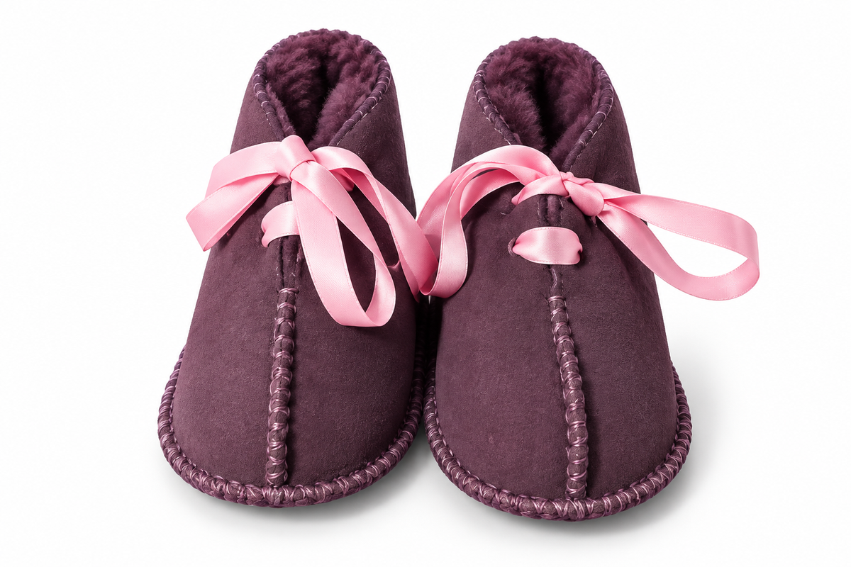 Australian Leather Ugg Infant Ribbon - Purple Pink - Large