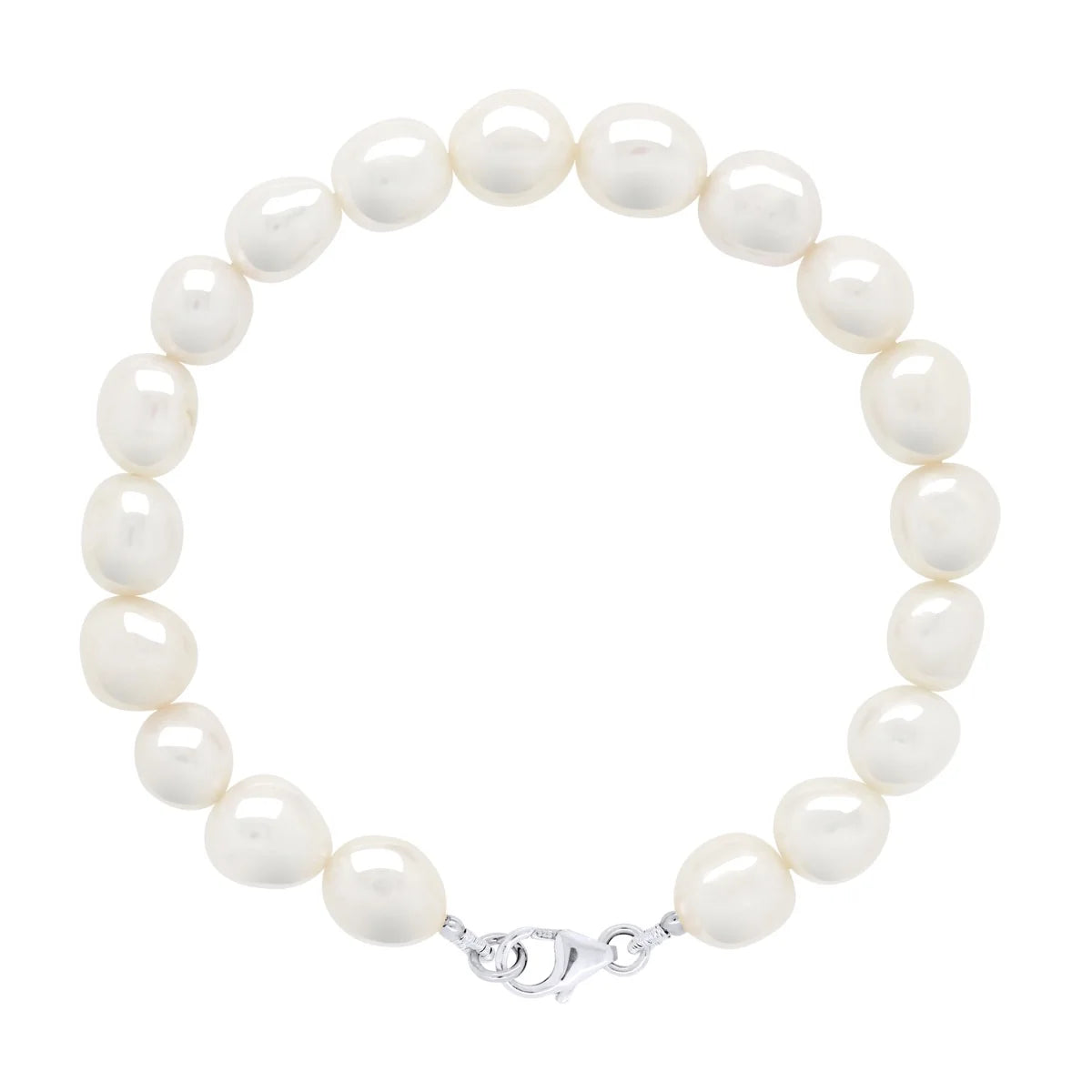 Manufacture Royale Bracelet Baroque Baroque Freshwater Pearl White Sterling Silver 8-9mm 18cm