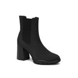 Block Heel Chelsea Boots - Black