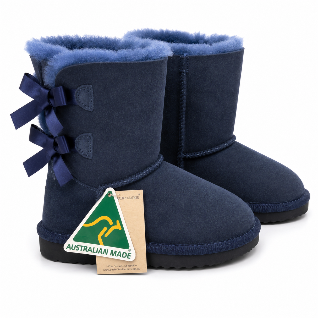 Australian Leather Ugg Classic Short Ribbon - Navy - AU4