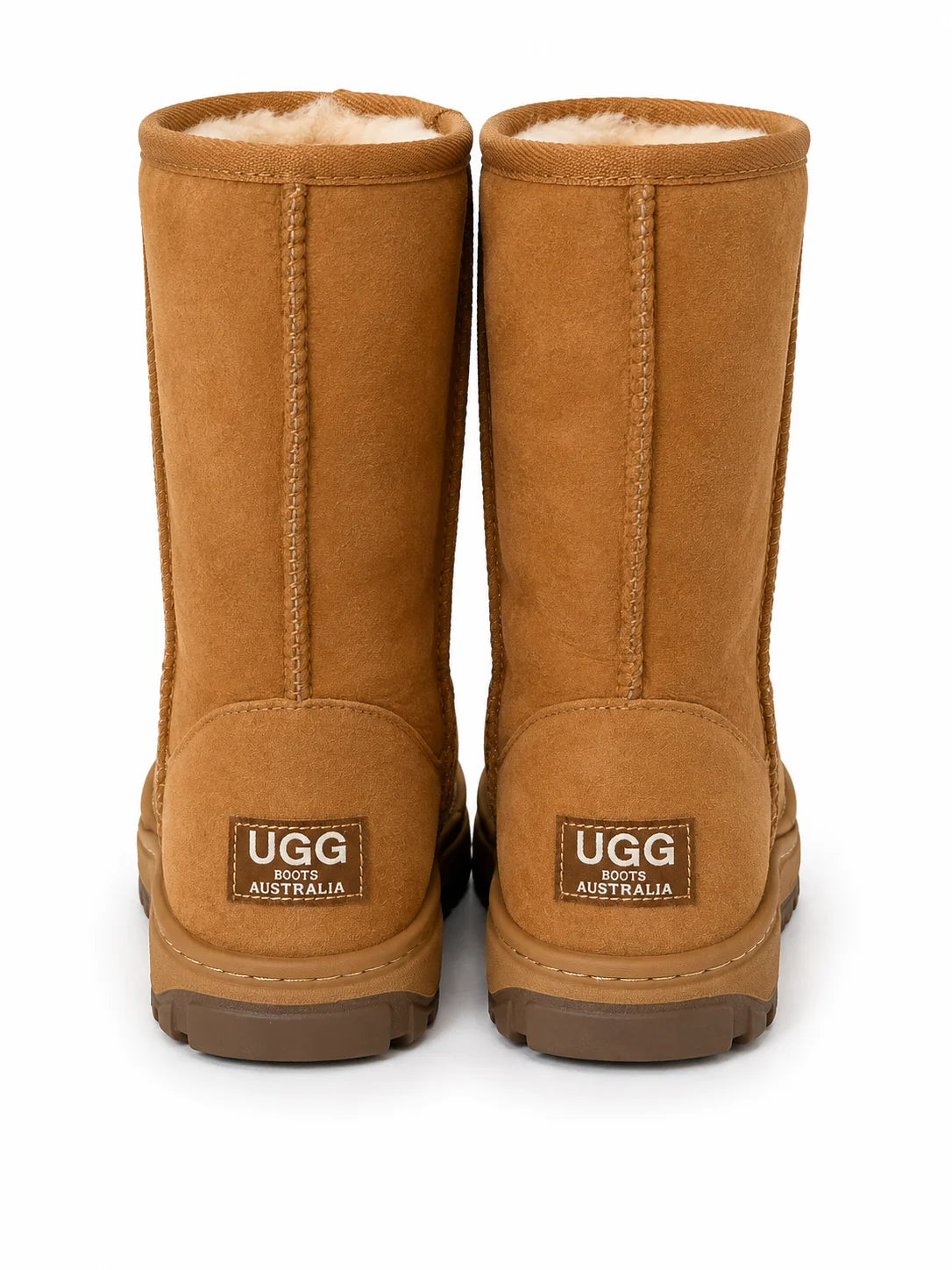 Australian Leather Ugg Classic Short Rubber Sole - Chestnut - AU14