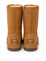 Australian Leather Ugg Classic Short Rubber Sole - Chestnut - AU14