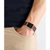 Ted Baker Mens Jaareth Rose Gold-Tone Black Brown Leather Watch