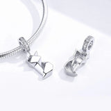 Solid 925 Sterling Silver Origami Cat Pandora Inspired Charm