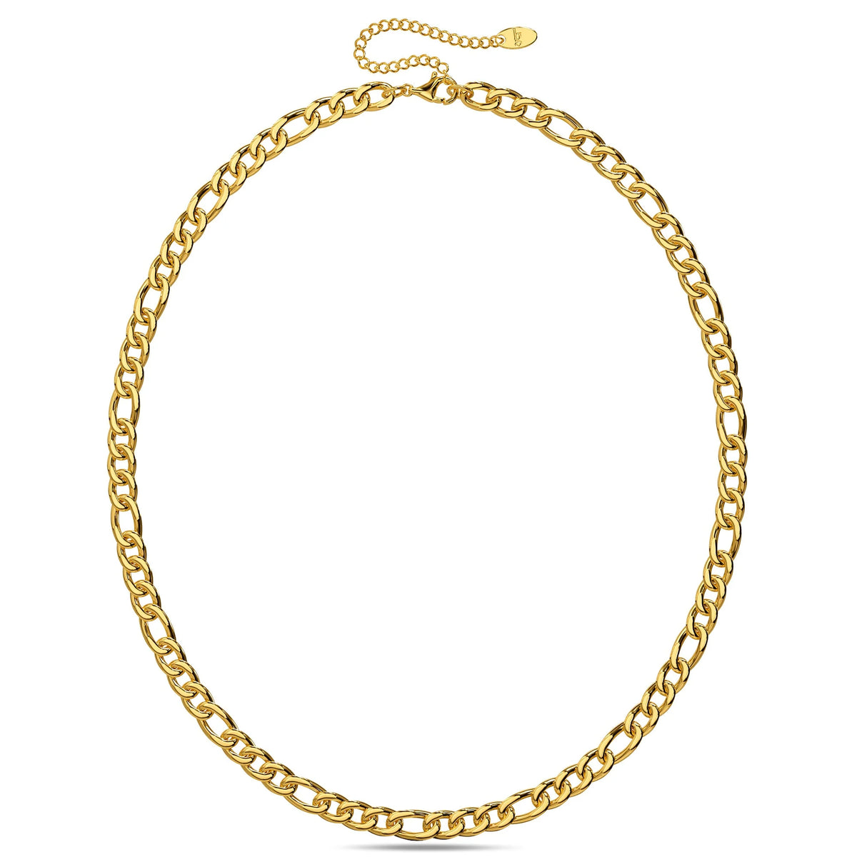Bullion Gold Figaro Chain Link Gold Plated Necklace