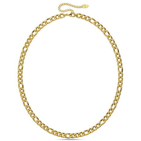 Bullion Gold Figaro Chain Link Gold Plated Necklace
