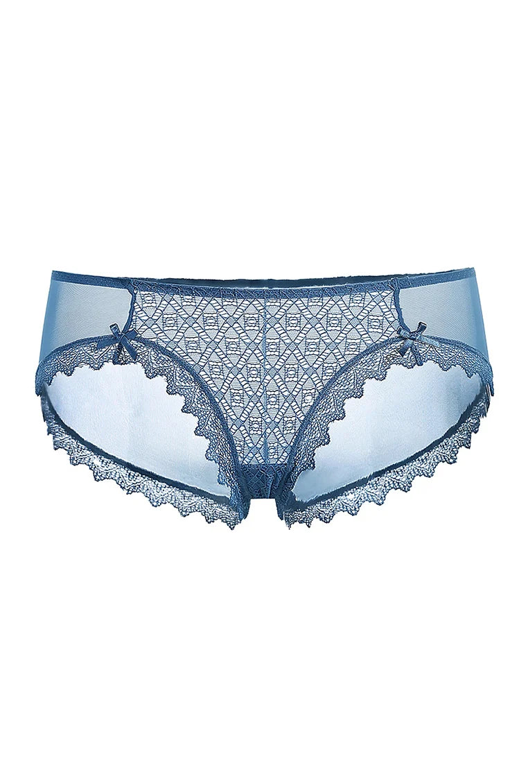Dear Eve Lingerie Romana Lace Brief - blue