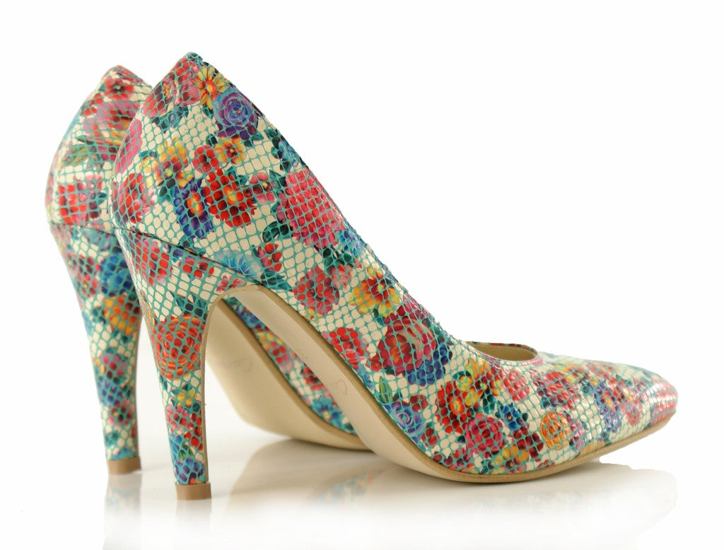 Bosccolo Womens Spike Heels - Flower White