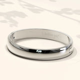 Bullion Gold Solid Oval Stainless Steel Bangle with a High Polish Finish 8mm