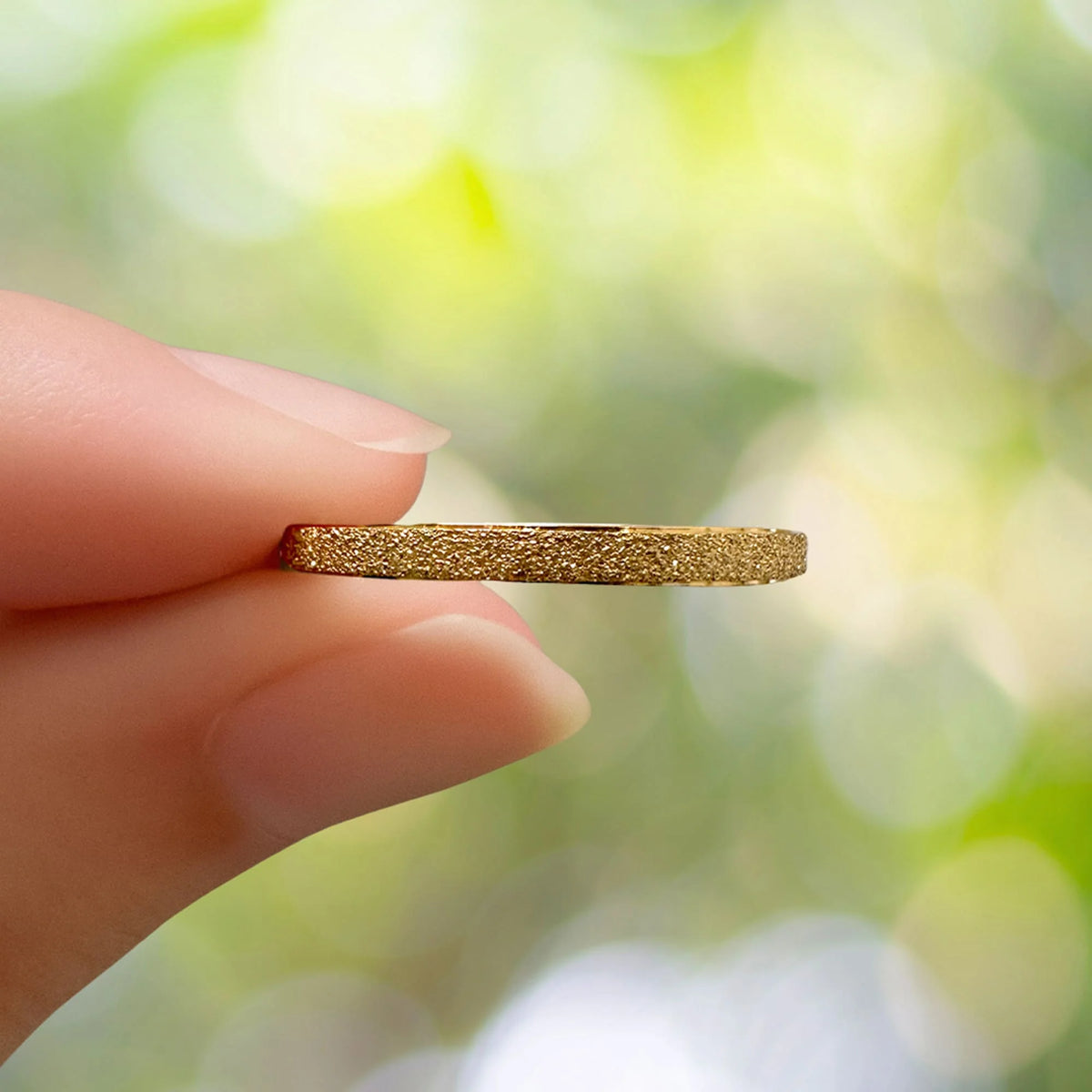 Bullion Gold Deva Glitter Textured Stacker Ring