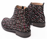 Bosccolo Womens Ankle Boots - Black/Burgundy/White
