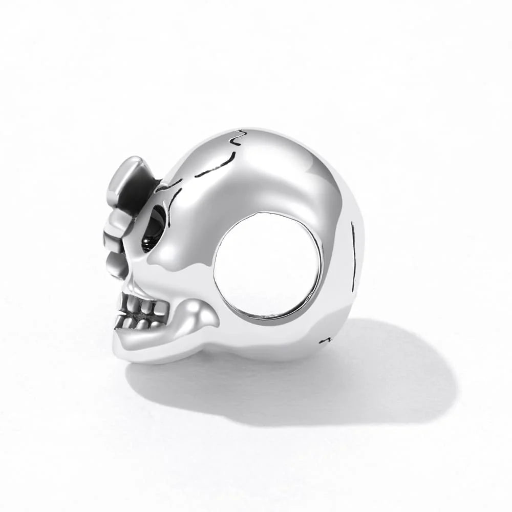 Solid 925 Signature Silver Funky Skull Charm