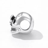 Solid 925 Signature Silver Funky Skull Charm