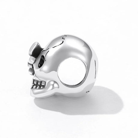 Solid 925 Signature Silver Funky Skull Charm