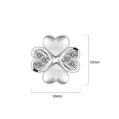 Solid 925 Sterling Silver Heart Petals Studs Earrings