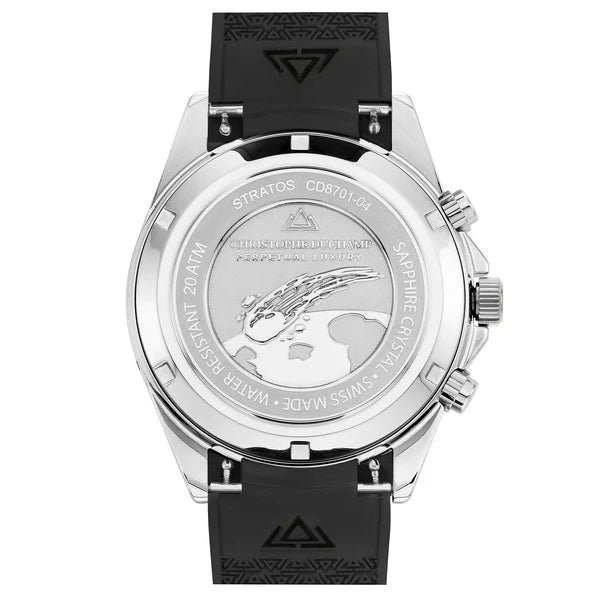 Christophe Duchamp Stratos - Black Dial & 316L Stainless Steel & FKM Rubber Strap