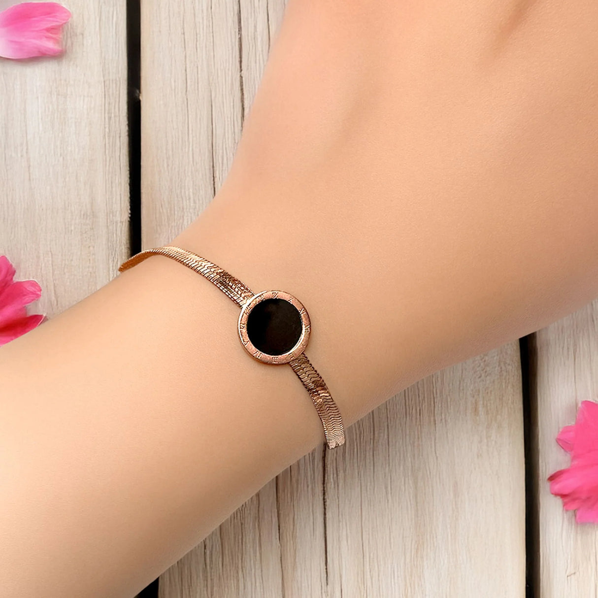 Bullion Gold Roman Numerals Bracelet