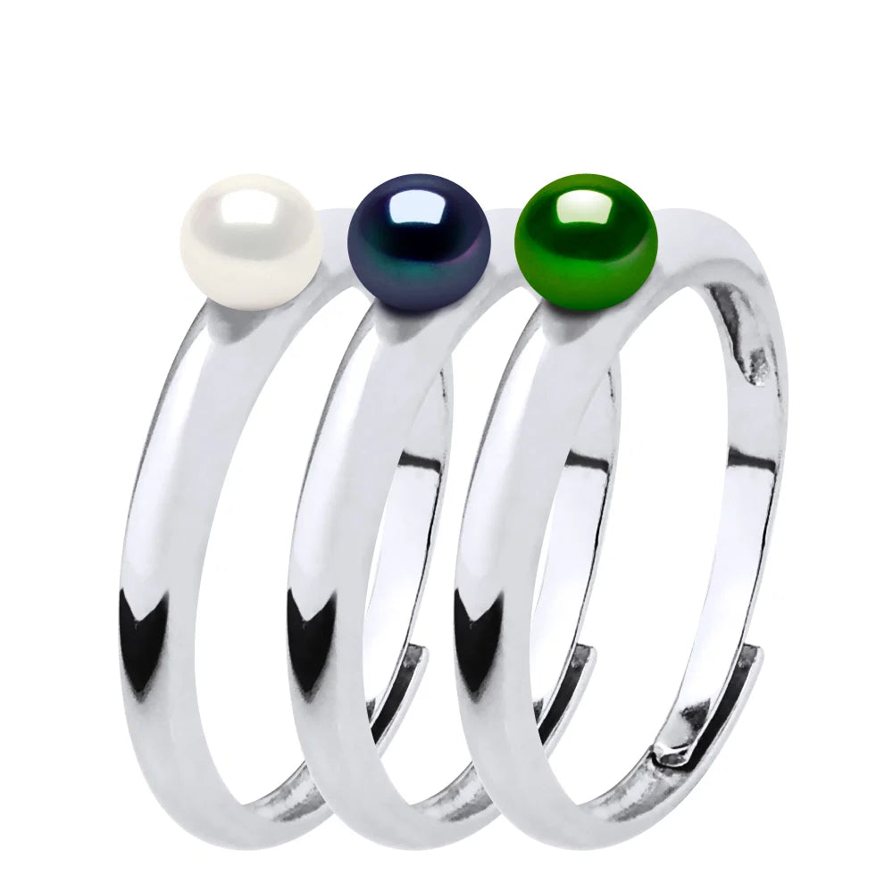 Ring Button Freshwater Pearl White 4-5mm