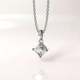 Krystal Couture Square-Cut Pendant Necklace Embellished with SWAROVSKI Crystals in White Gold