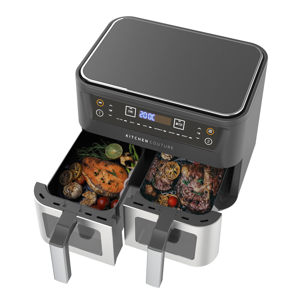 Kitchen Couture Dual View 10L Stainless Air Fryer