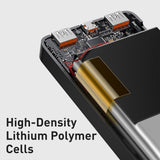 Baseus Power Bank 10000mAh 20W Fast Charge USB Type-C Type-A Digital Display  - Black