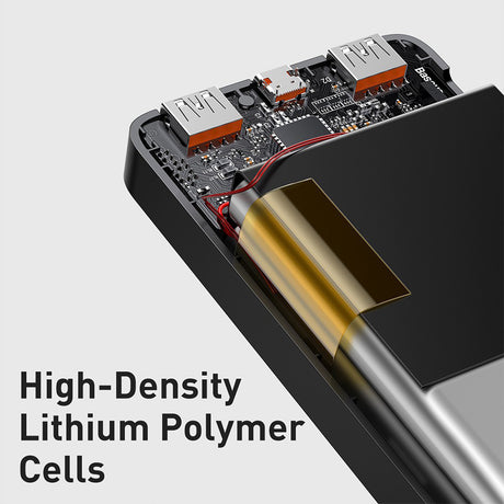 Baseus Power Bank 10000mAh 20W Fast Charge USB Type-C Type-A Digital Display  - Black