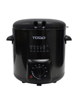 TODO 0.9L Deep Fryer Adjustable Thermostat Dial - Black Stainless Steel Housing Basket