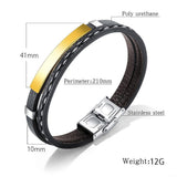 Daily Wear Minimalistic Vegan Leather Bracelet Gold