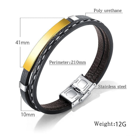 Daily Wear Minimalistic Vegan Leather Bracelet Gold