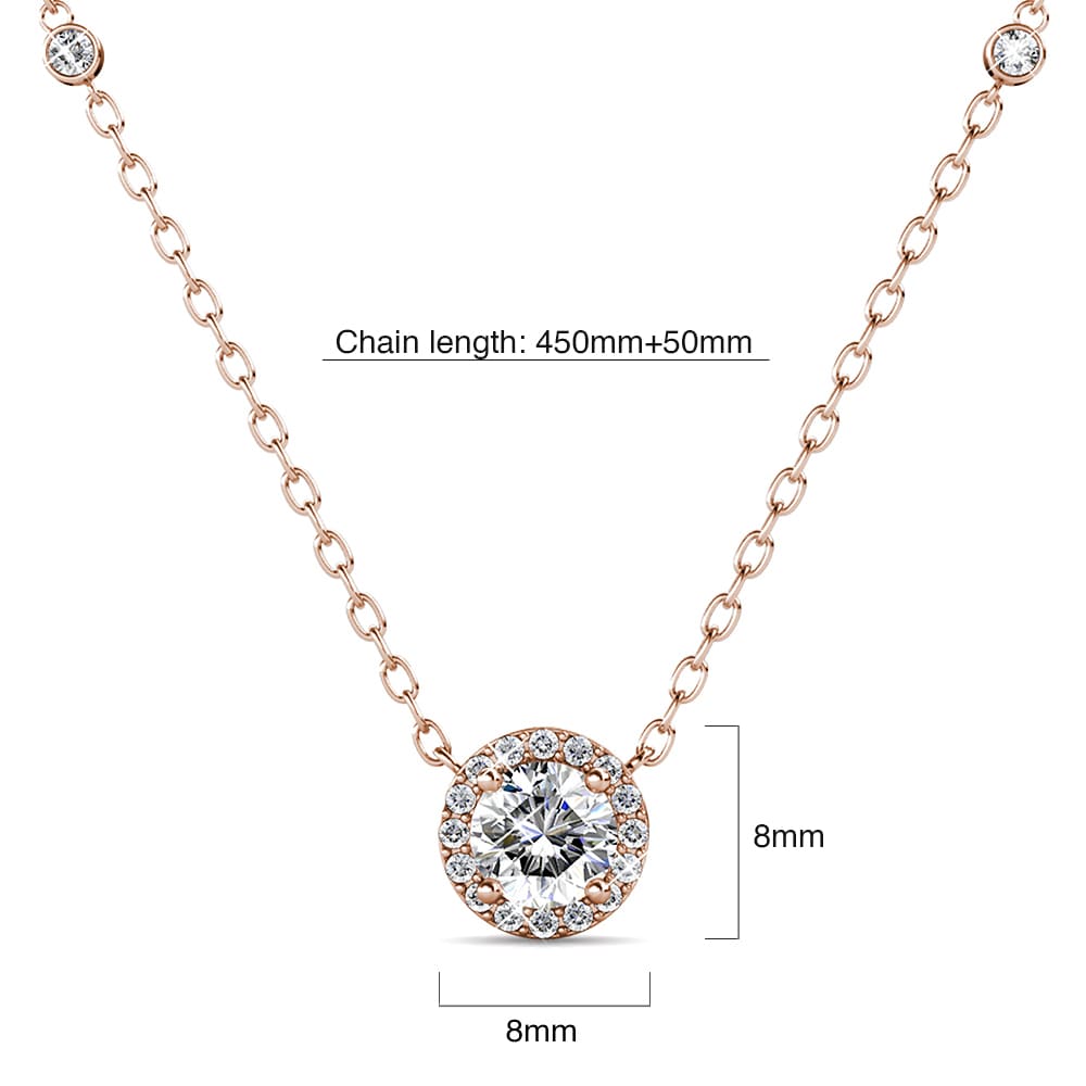 Krystal Couture Sacred Circle Necklace Embellished with Crystals from SWAROVSKI in Rose Gold