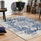 Evoke 253 White Navy Rug