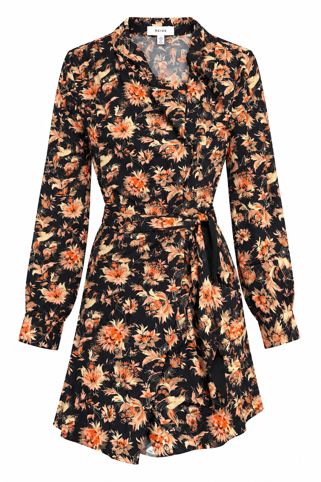 Reiss Women's Lula Vintage Floral Flippy Dress - Black