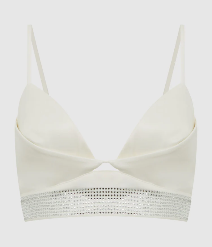 Reiss Women's Beth Bra Embellished Top - White