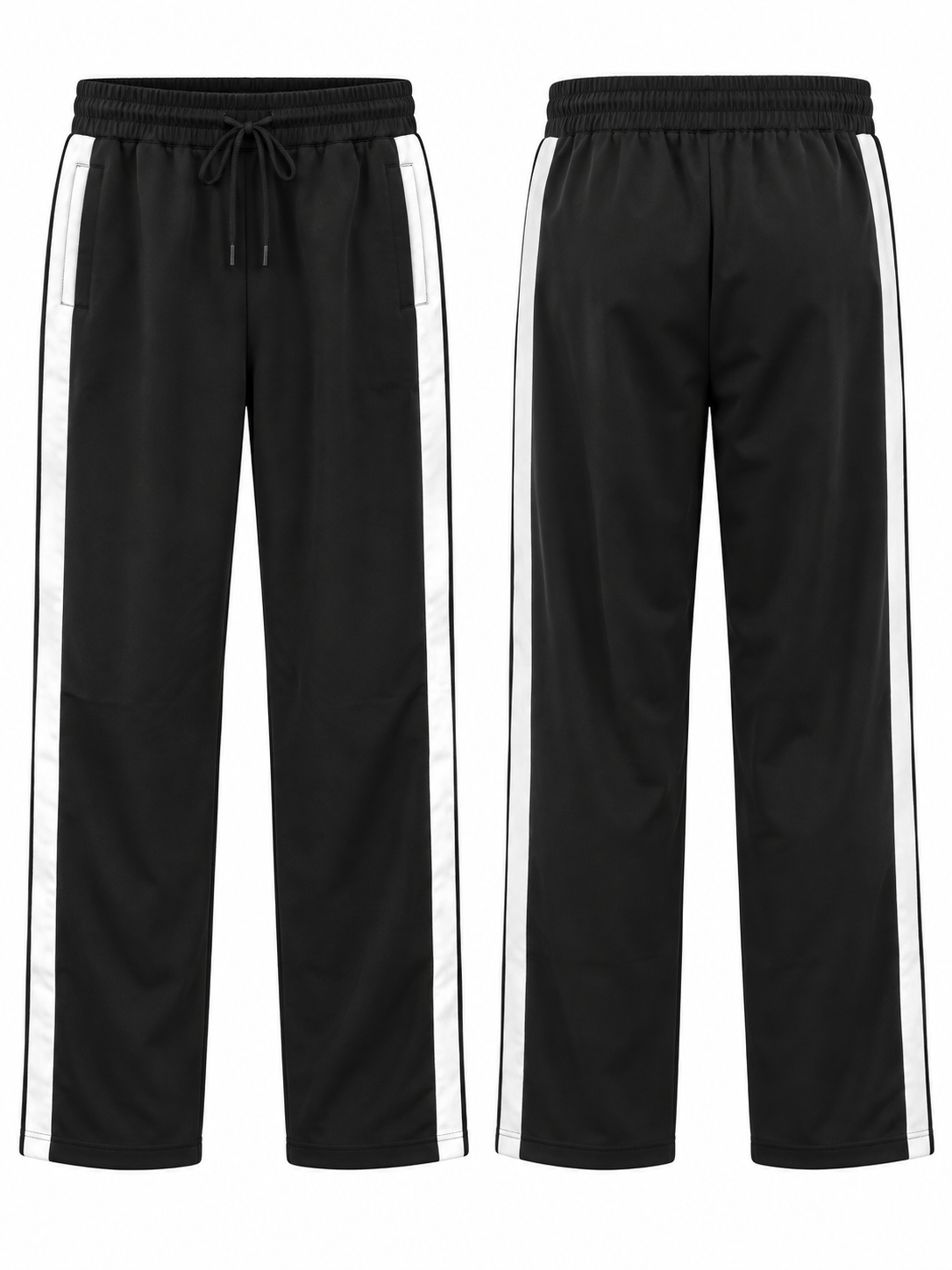 Reiss Women's Arabella Satin Side Stripe Trousers - Black