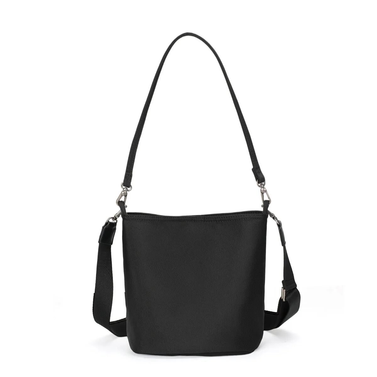 BAMEI Minimalist Water-Resistant Nylon Bucket Bag - Black
