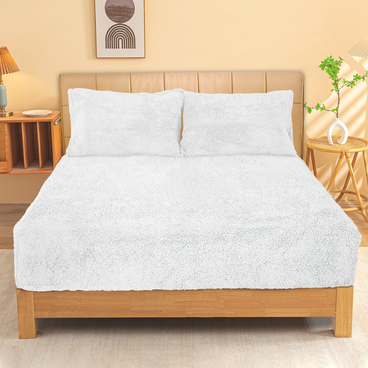 Ramesses Sherpa Fleece Combo Set - Beige