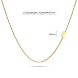 Bullion Gold Bold Alphabet Letter Initial Charm Necklace in Gold Tone
