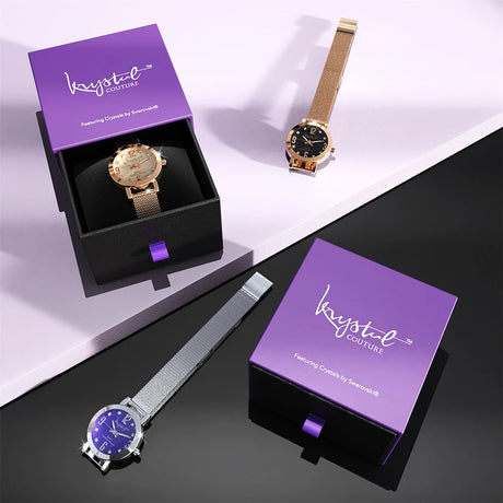 Krystal Couture The Hour Check Krystal Watch Embellished with SWAROVSKI® Crystals