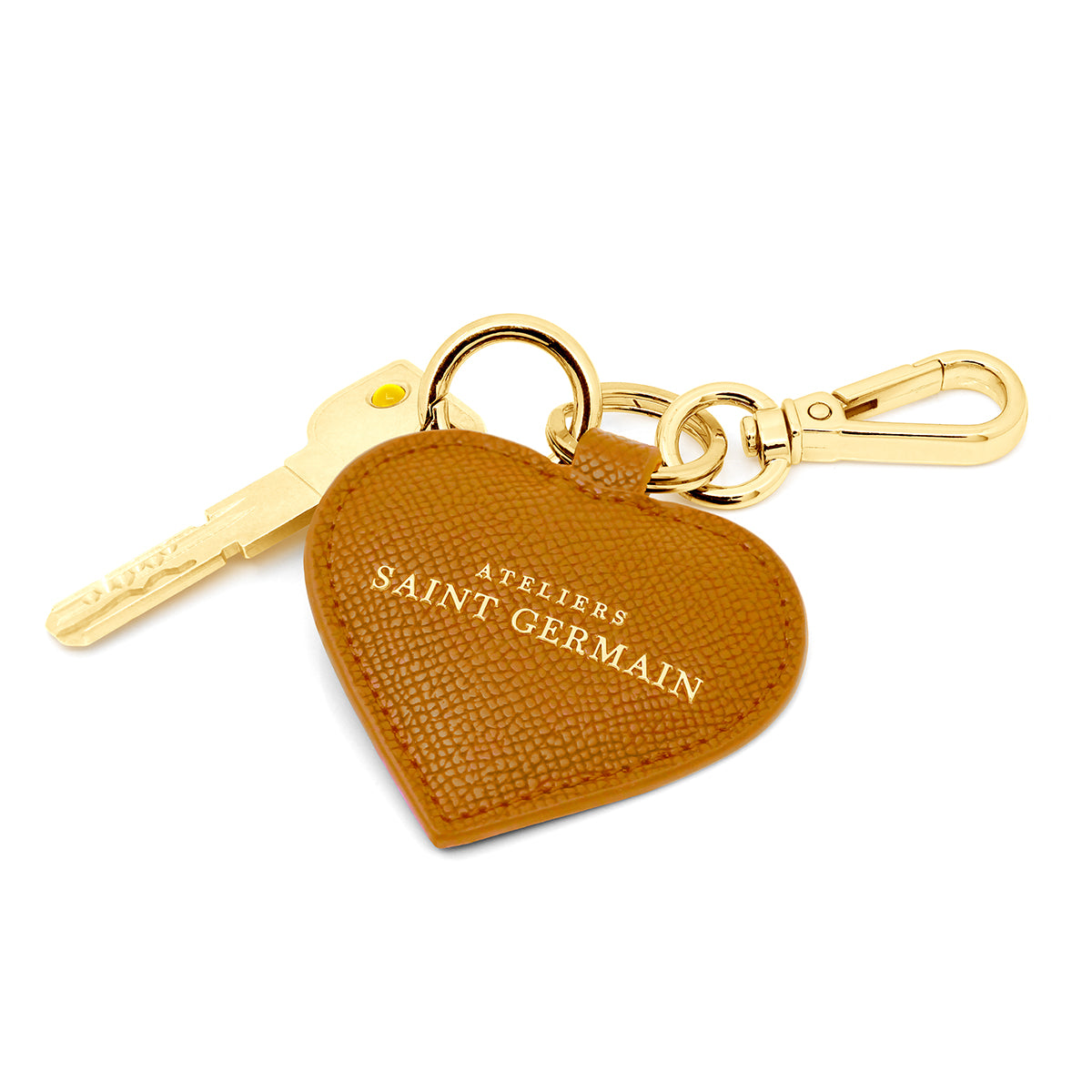 JEWELRY BAG - KEY RING "HEART" BROWN