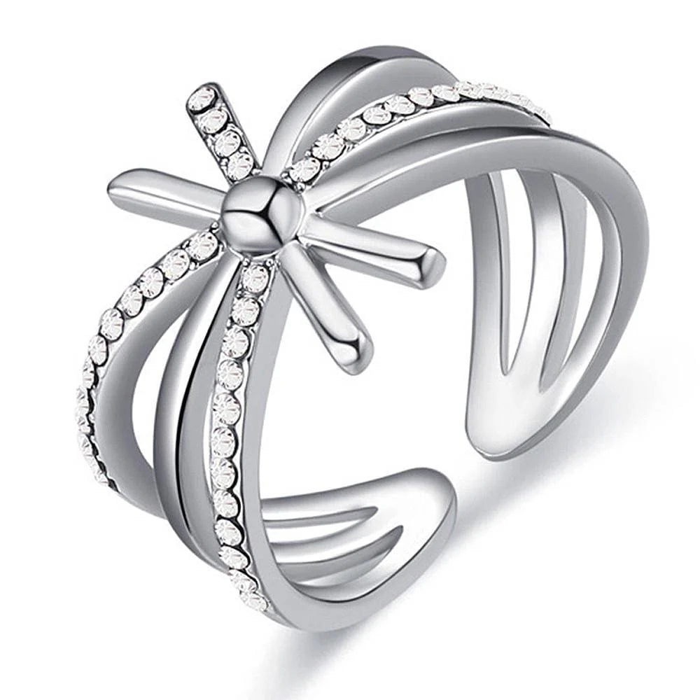 Krystal Couture Adjustable Fireworks Ring Embellished with SWAROVSKI Crystals