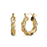 Bullion Gold Thea Twisted Hoop Earrings