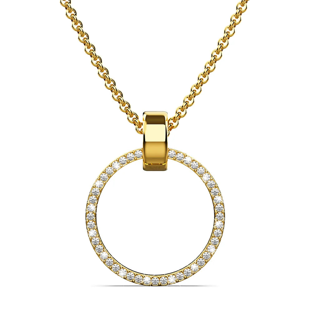 Boxed Orbit Earrings, Bracelet & Necklace Set with SWAROVSKI® Crystal in Gold