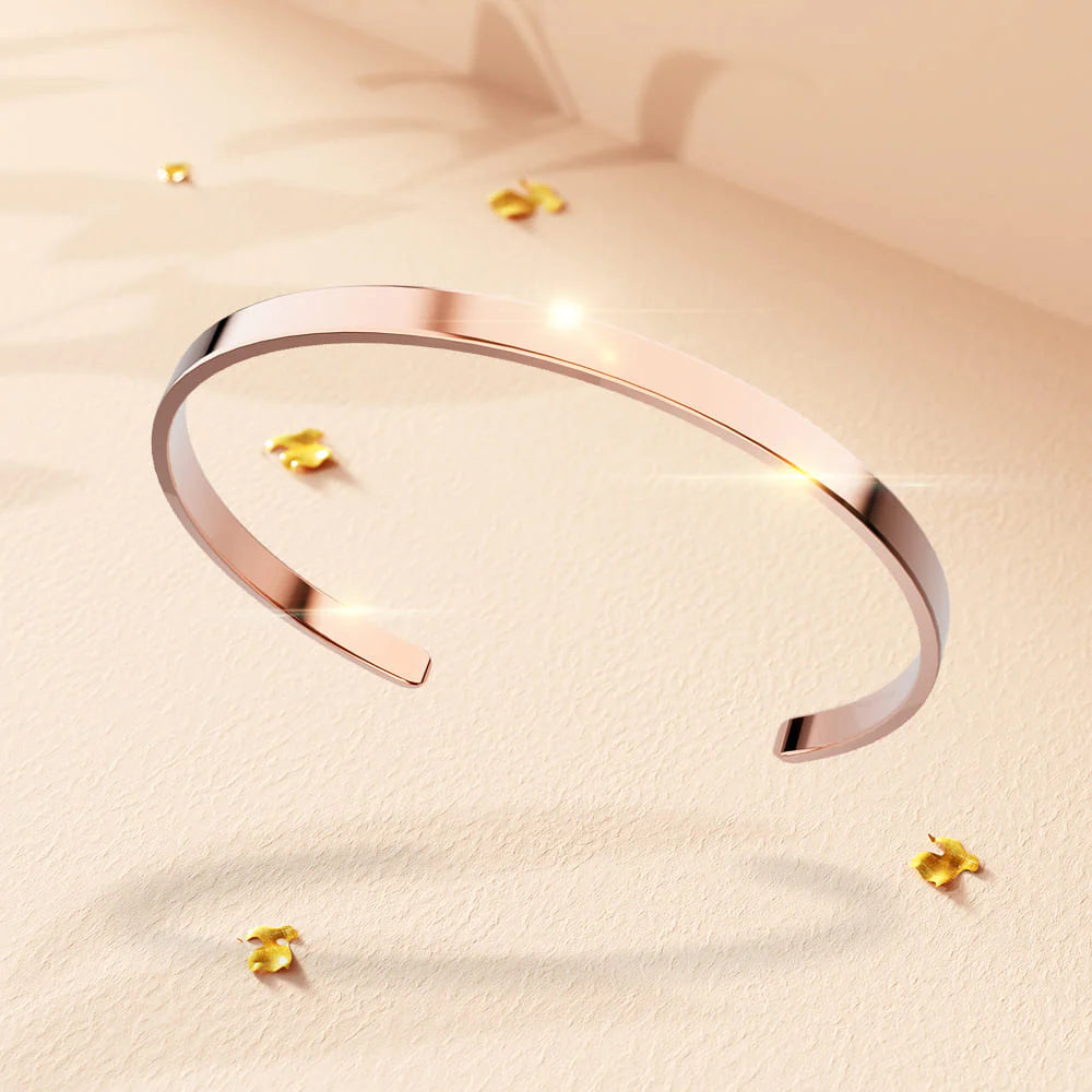 Bullion Gold Avenue Classic Cuff Bangle Rose Gold - 4mm