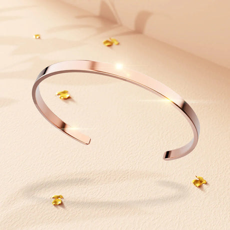 Bullion Gold Avenue Classic Cuff Bangle Rose Gold - 4mm
