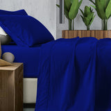 Royal Comfort Vintage Washed 100 % Cotton Sheet Set- Royal Blue