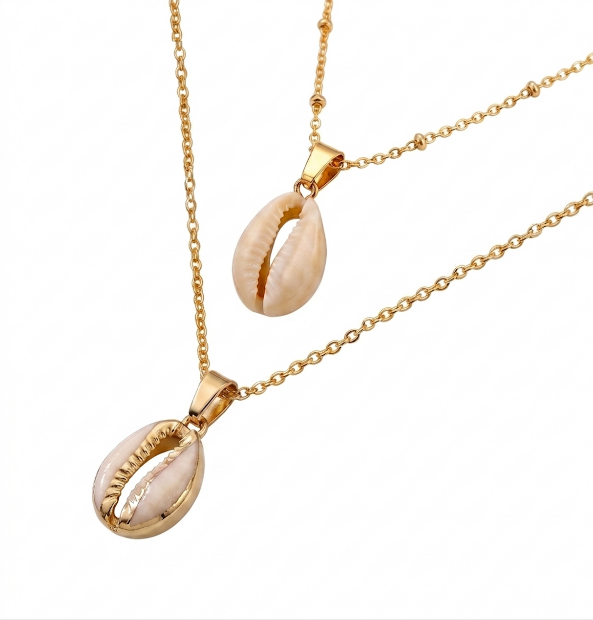 Liv Oliver 18K Gold Double Layer Beach Necklace